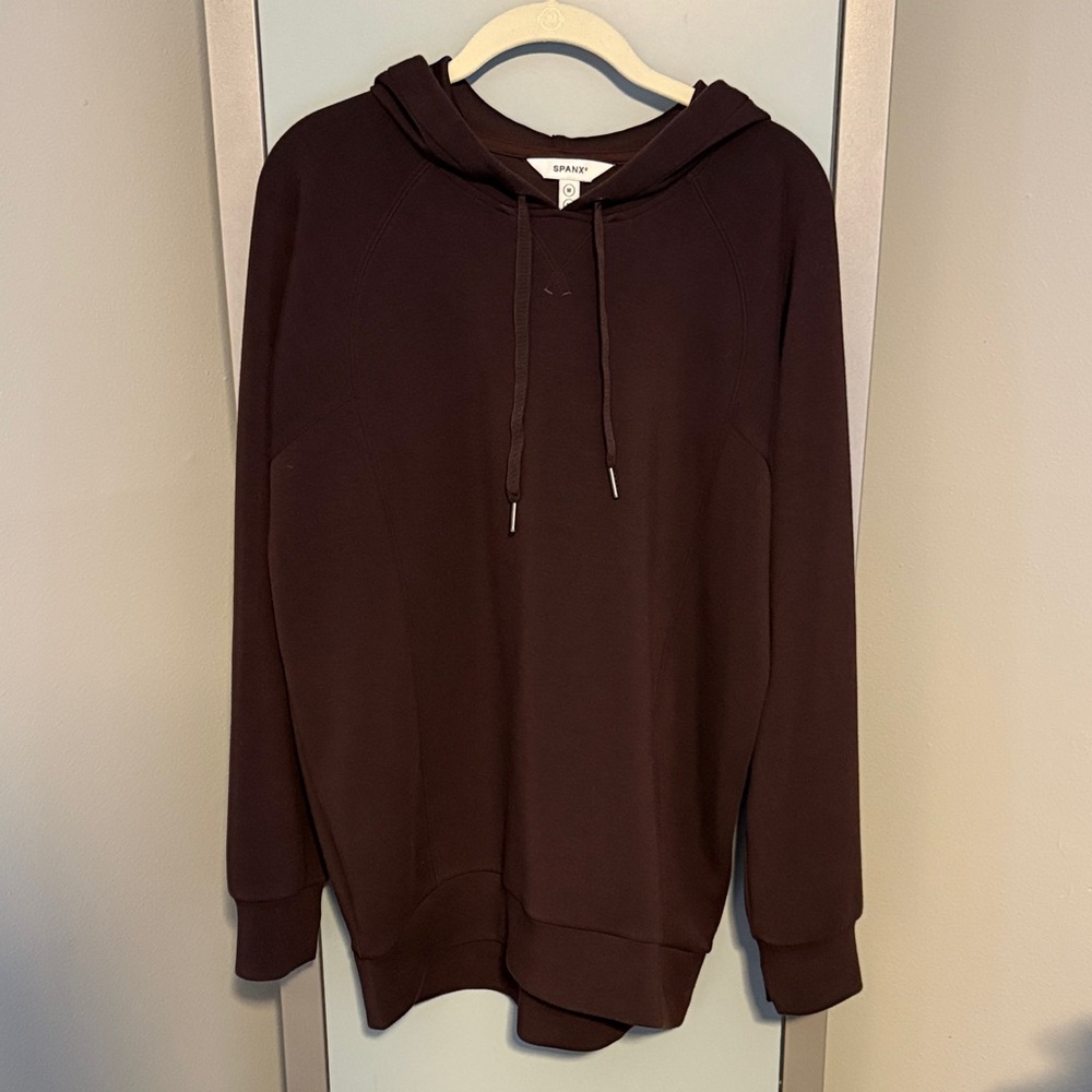Spanx Air Essentials Long Hoodie in Truffle Brown